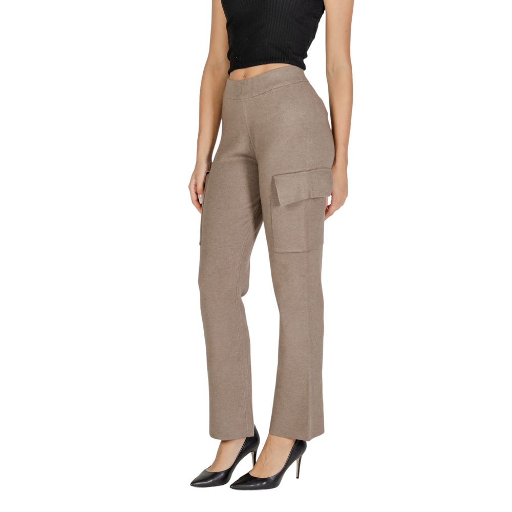 Vila Clothes Beige Viscose Cargo Pants | Regal Royce