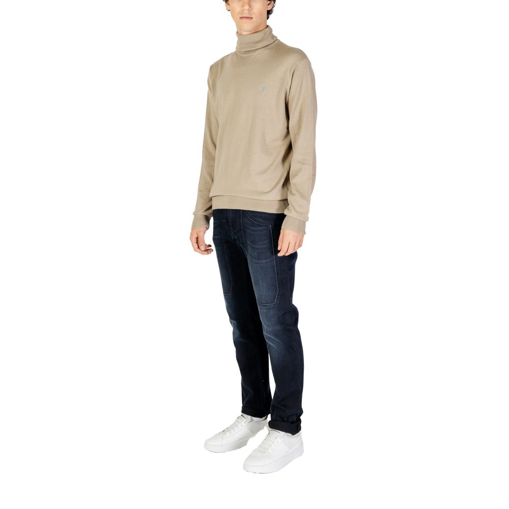 U.S. POLO ASSN. Beige Cotton Turtleneck | Regal Royce