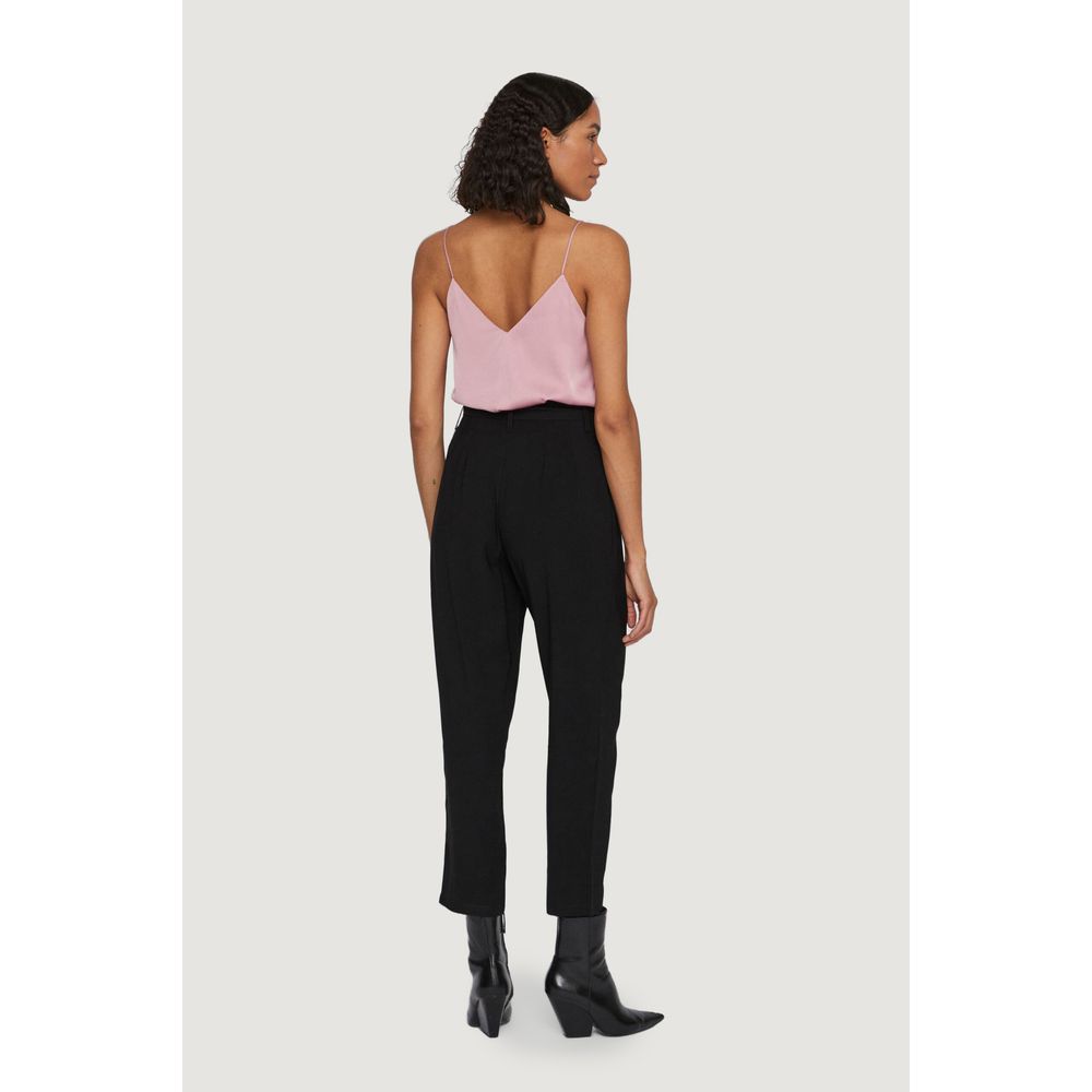 Vila Clothes Black Viscose Cropped Pants | Regal Royce