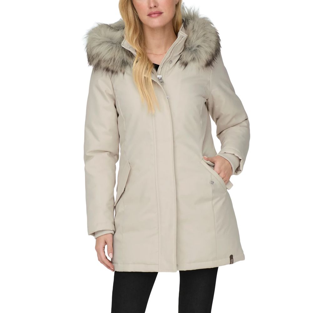 Only Beige Polyester Parka | Regal Royce
