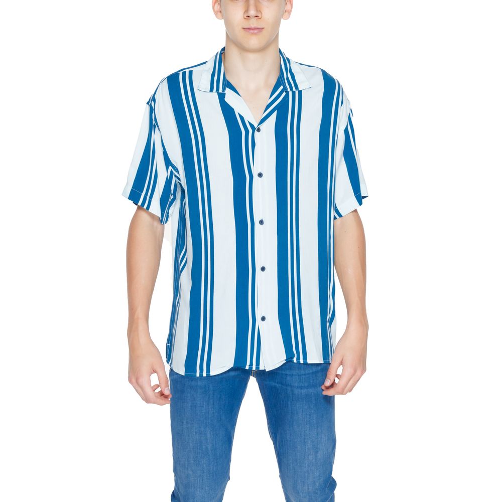 Jack Jones Blue Viscose Shortsleeve Shirt | Regal Royce