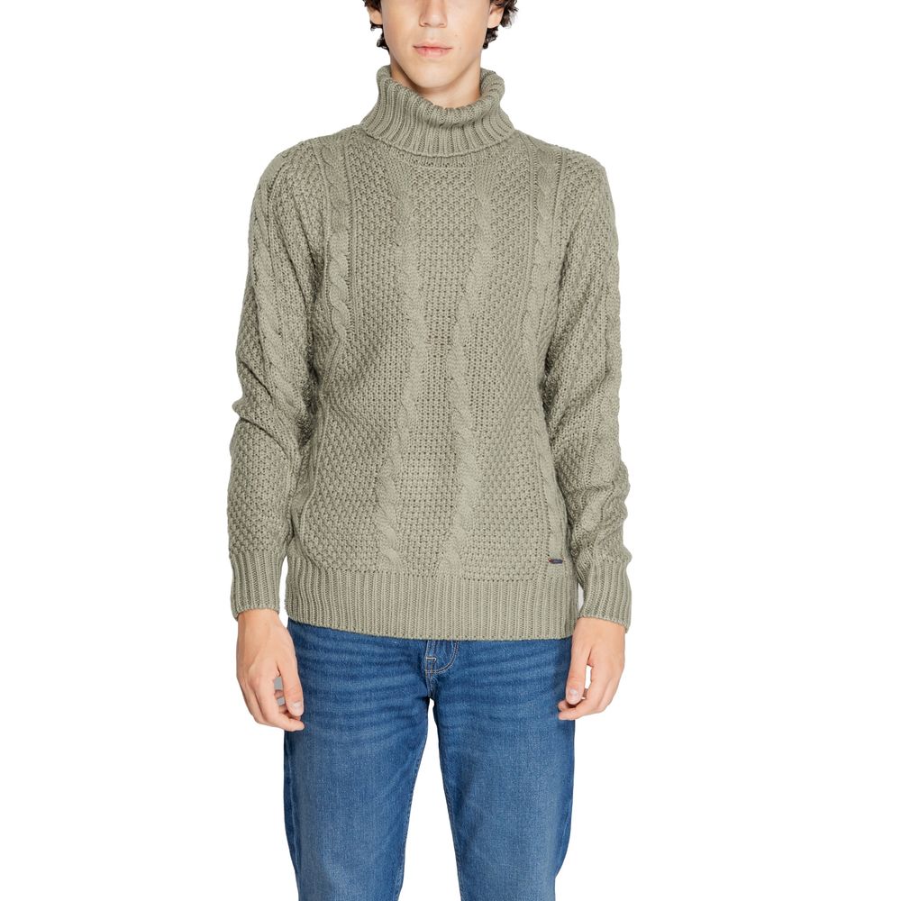 Gianni Lupo Green Polyester Turtleneck | Regal Royce
