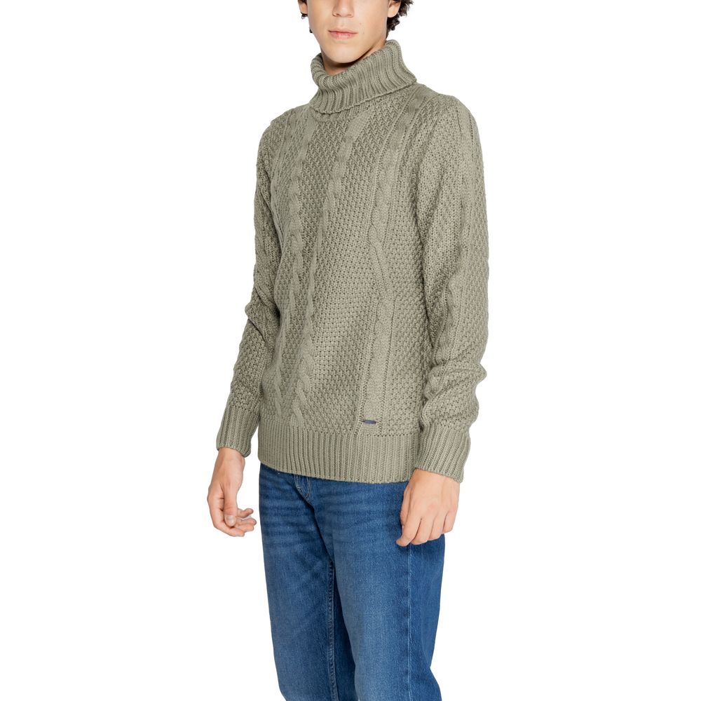 Gianni Lupo Green Polyester Turtleneck | Regal Royce