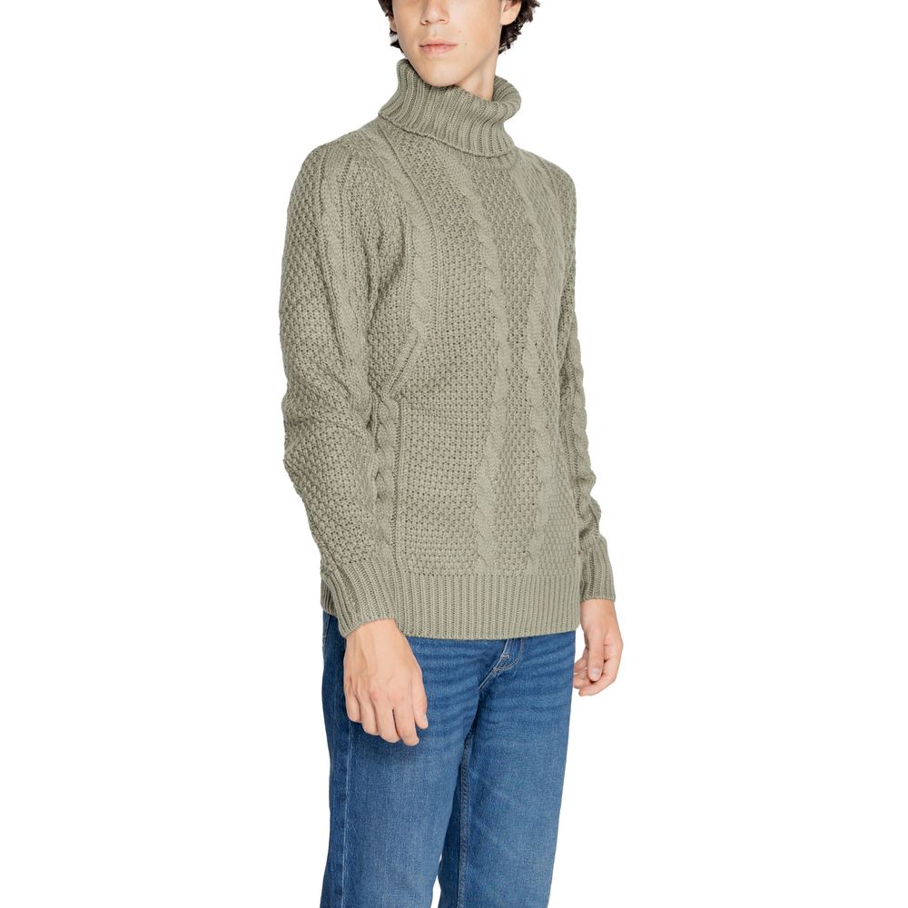 Gianni Lupo Green Polyester Turtleneck | Regal Royce
