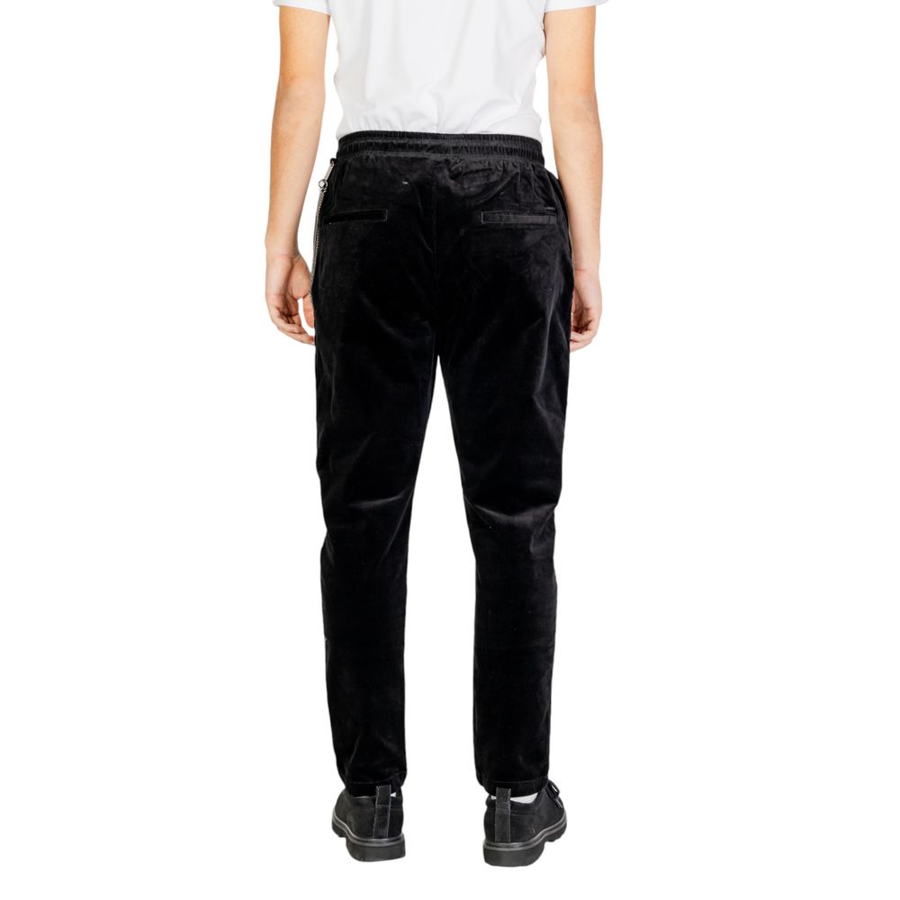 Gianni Lupo Black Cotton Casual Pants | Regal Royce