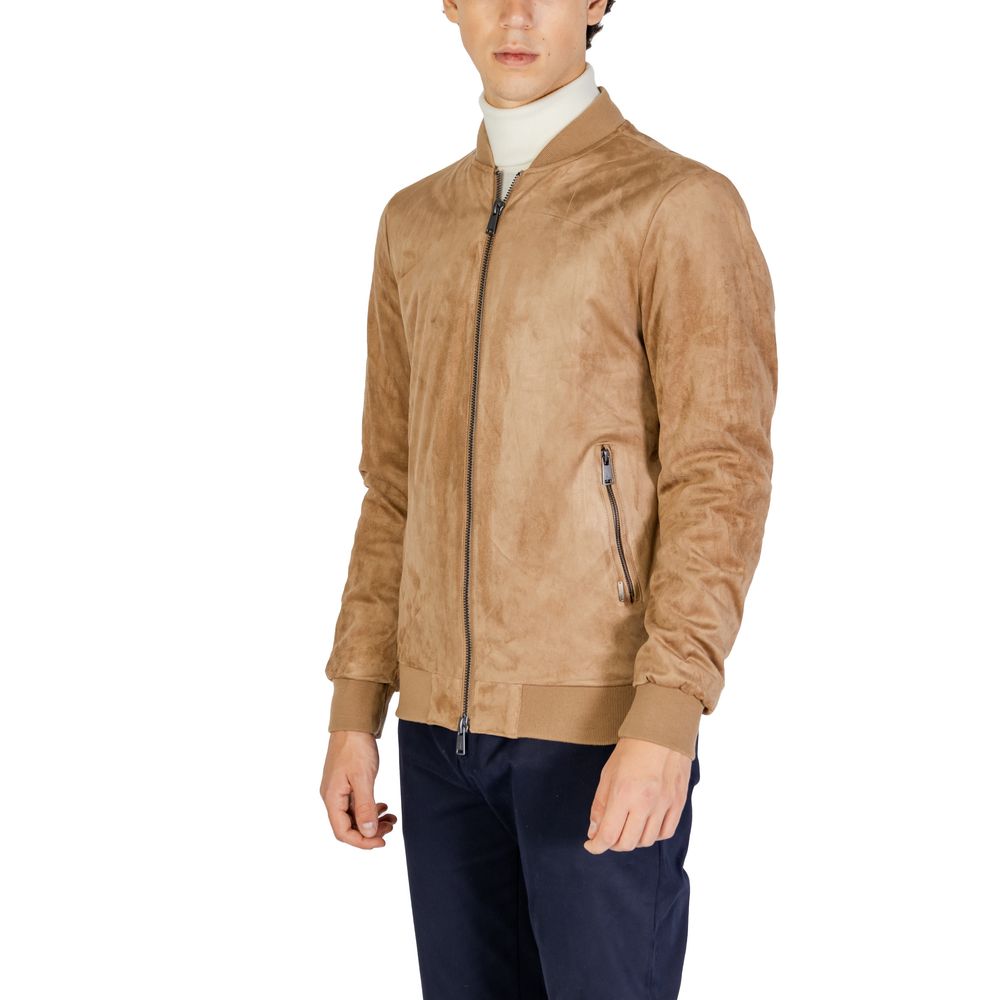 Gianni Lupo Beige Polyester Bomber | Regal Royce