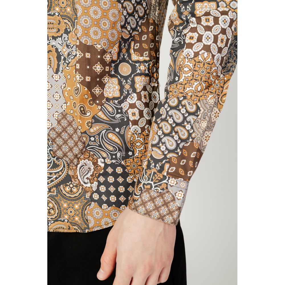 Gianni Lupo Beige Cotton Pattern Shirt | Regal Royce