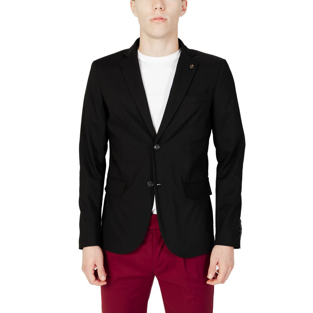 Gianni Lupo Black Cotton Blazer | Regal Royce