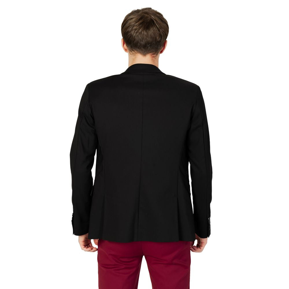 Gianni Lupo Black Cotton Blazer | Regal Royce
