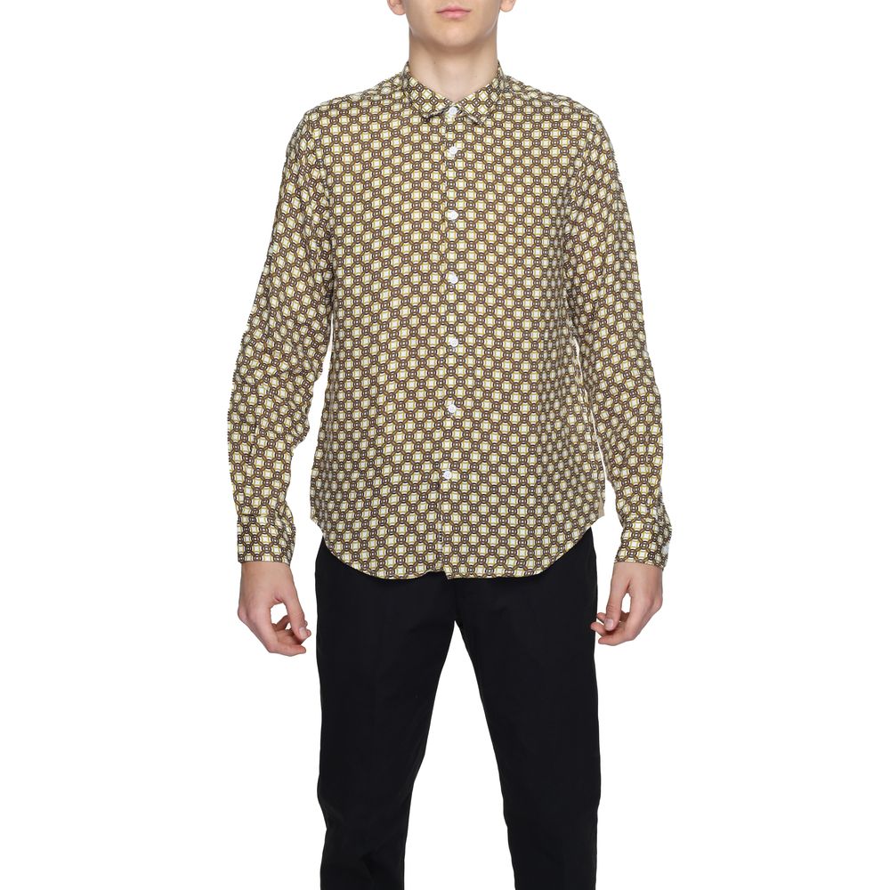 Gianni Lupo Beige Linen Pattern Shirt | Regal Royce