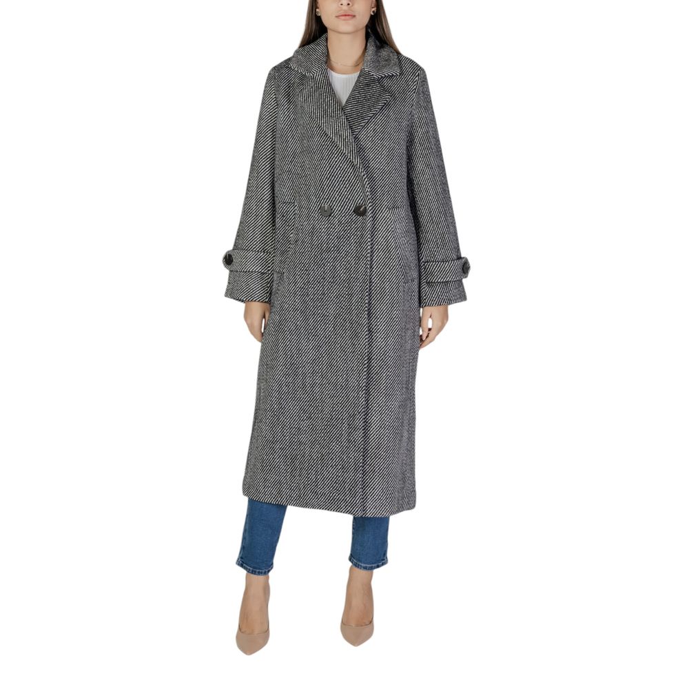 Vila Clothes Black Polyester Coat | Regal Royce