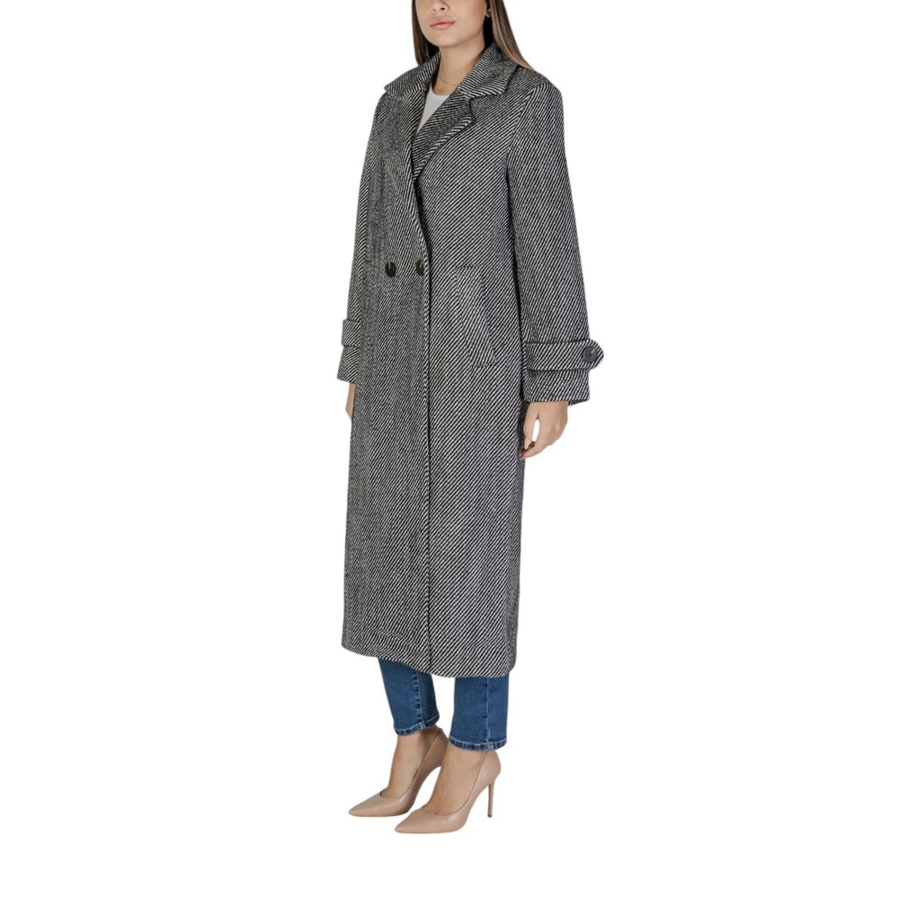 Vila Clothes Black Polyester Coat | Regal Royce
