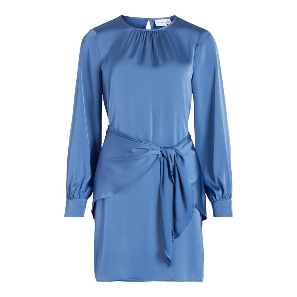 Vila Clothes Blue Recycled Polyester Short Dress | Regal Royce