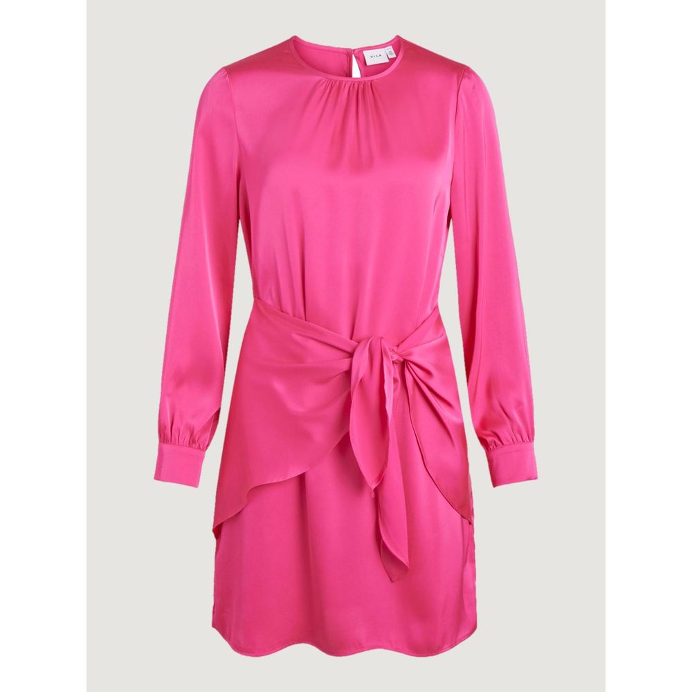 Vila Clothes Pink Polyester Short Dress | Regal Royce