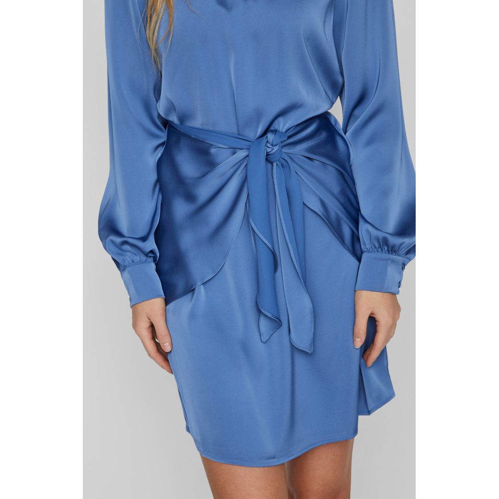 Vila Clothes Blue Recycled Polyester Short Dress | Regal Royce