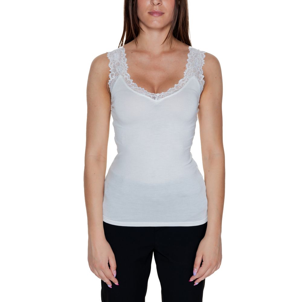 Vero Moda White Viscose Tank Tops | Regal Royce