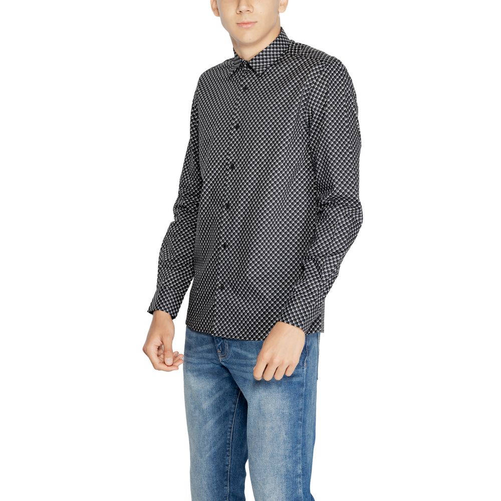 Antony Morato Gray Cotton Pattern Shirt