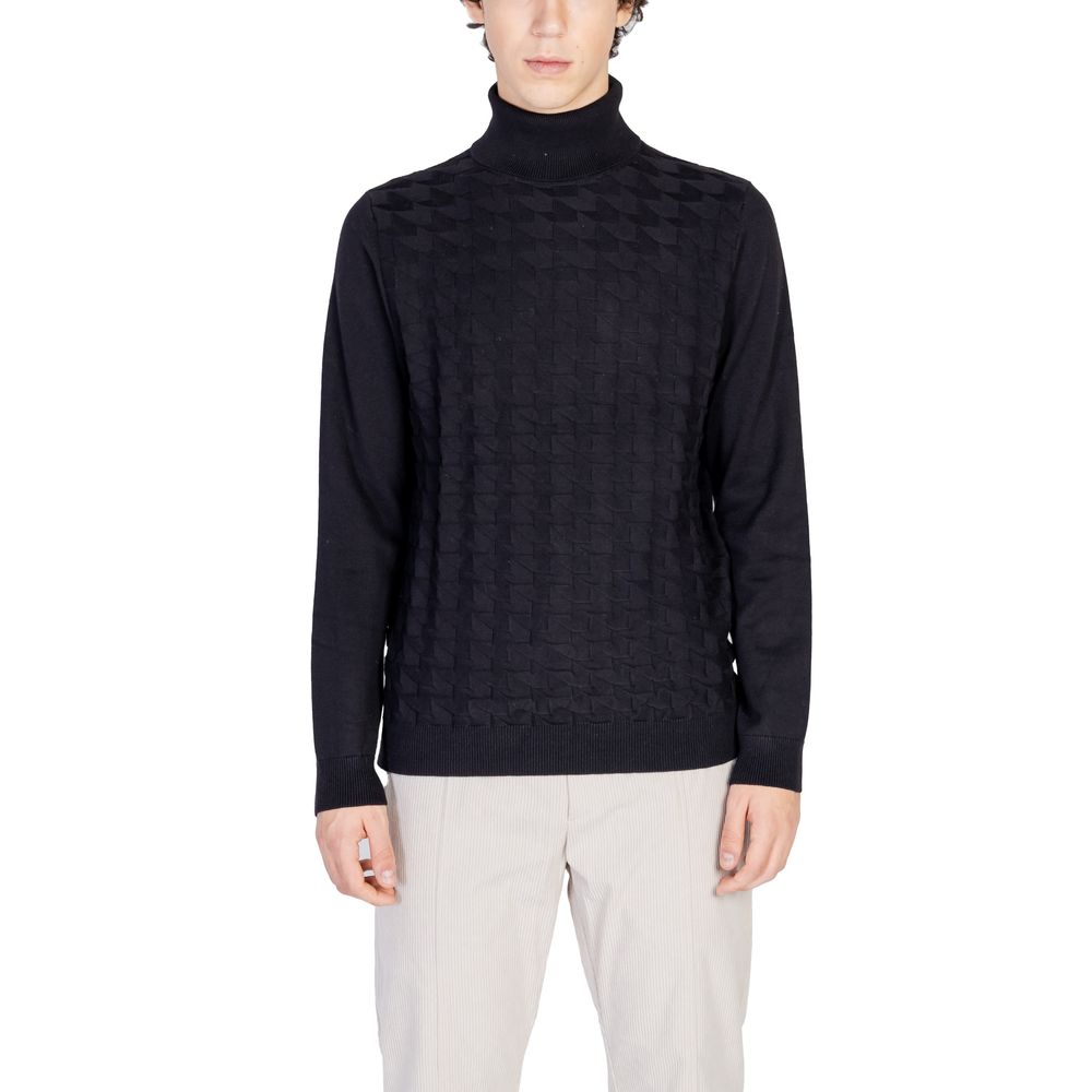 Antony Morato Black Cotton Turtleneck | Regal Royce