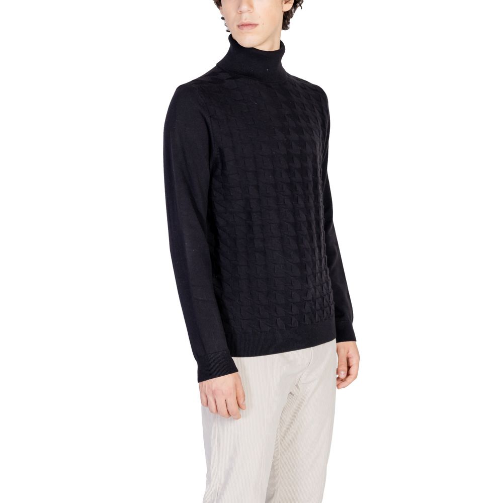 Antony Morato Black Cotton Turtleneck | Regal Royce