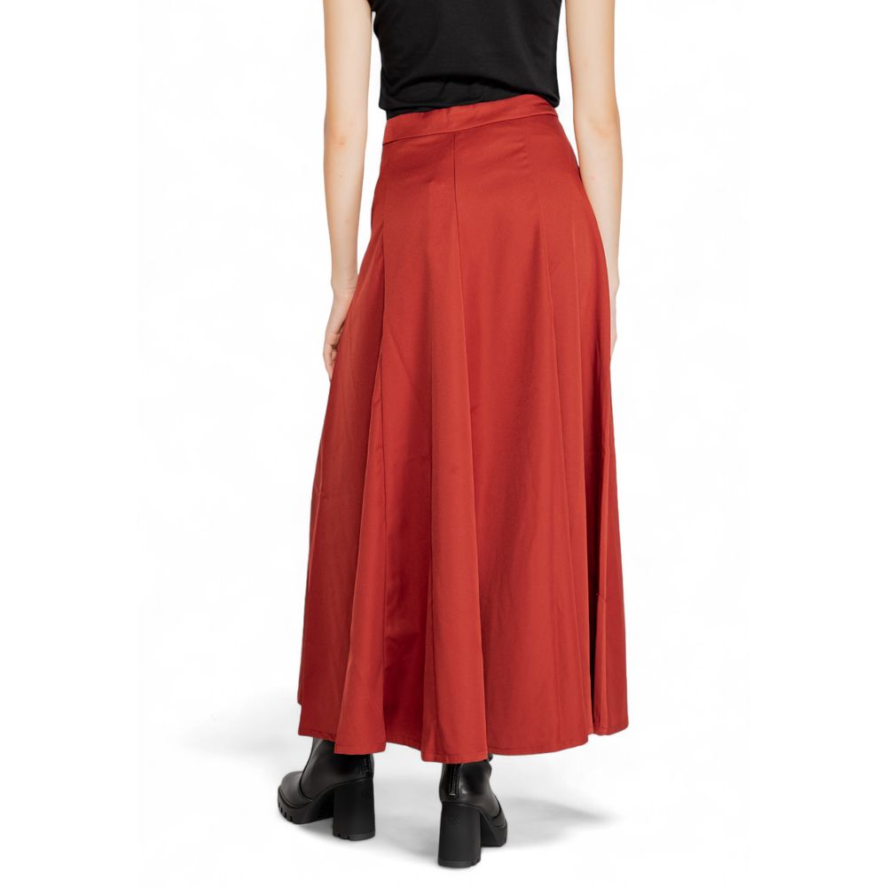 Vero Moda Red Polyester Long Skirt | Regal Royce