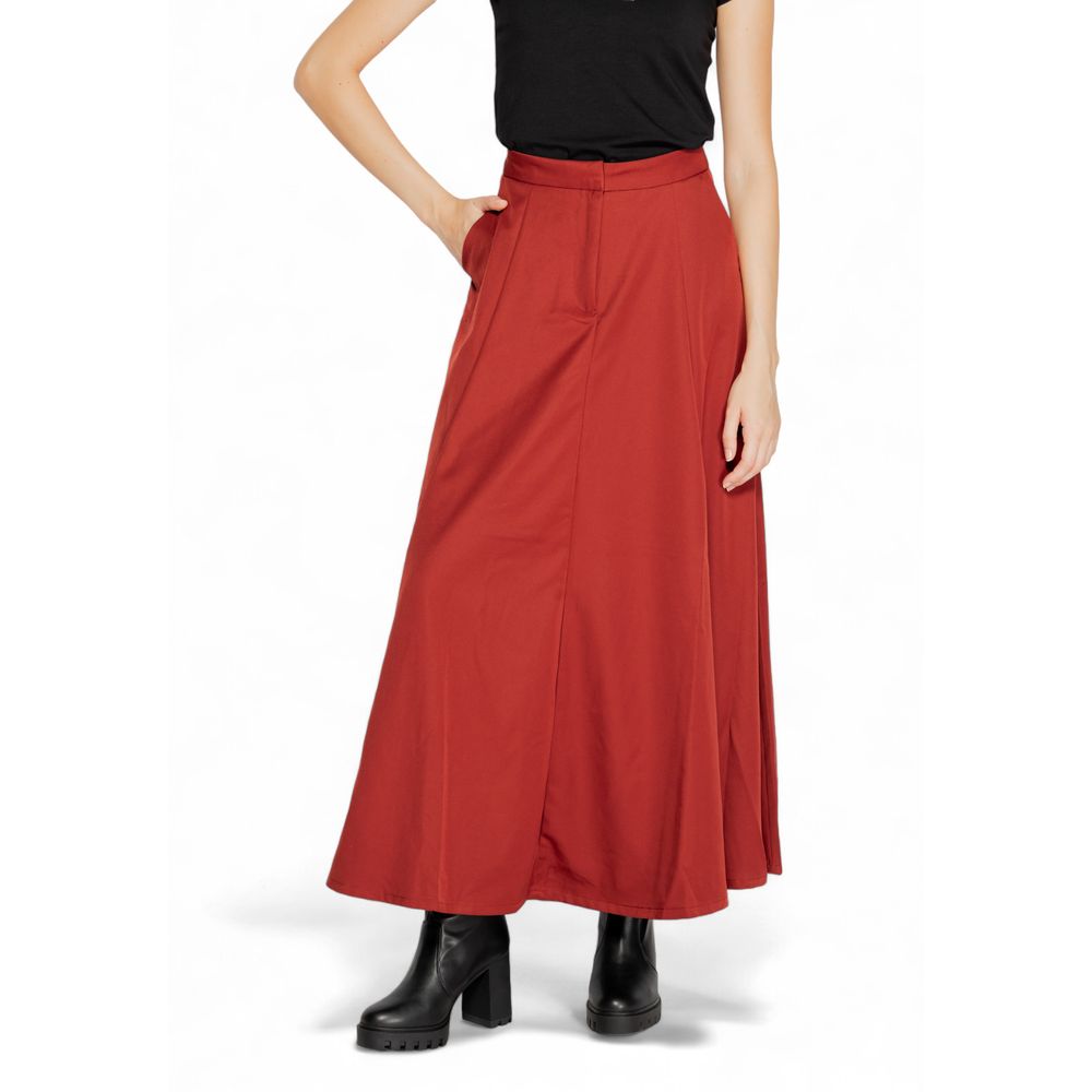 Vero Moda Red Polyester Long Skirt | Regal Royce