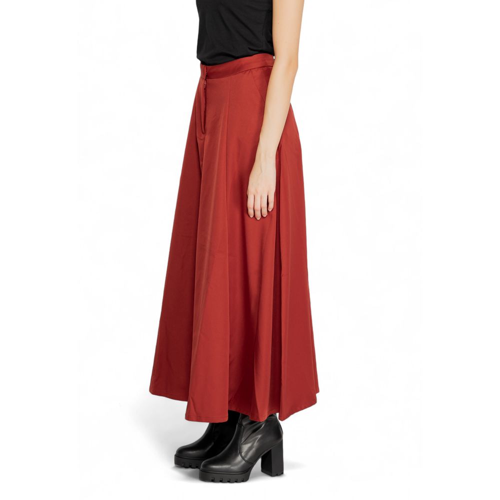 Vero Moda Red Polyester Long Skirt | Regal Royce