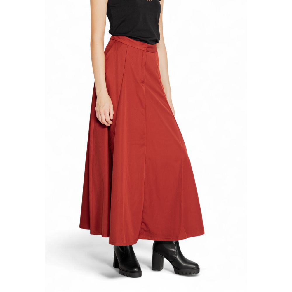Vero Moda Red Polyester Long Skirt | Regal Royce