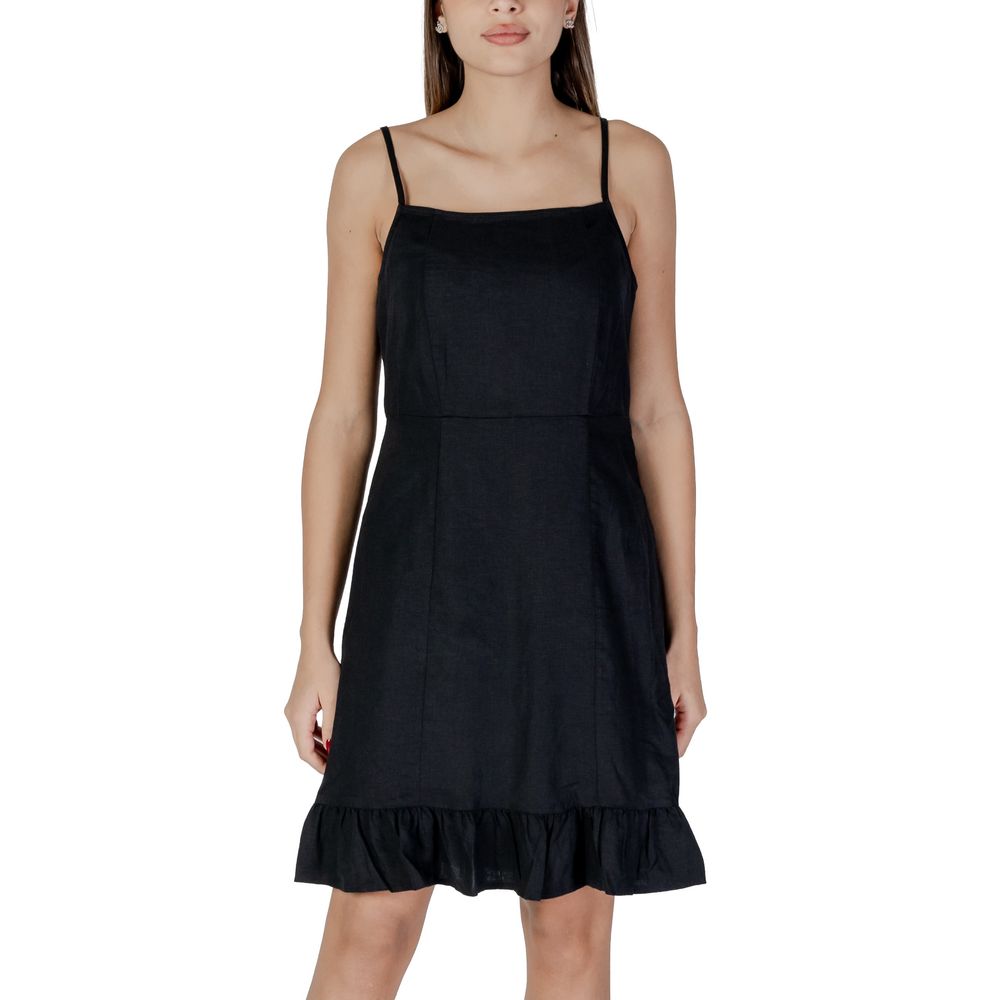 B.Young Black Linen Midi Dress | Regal Royce
