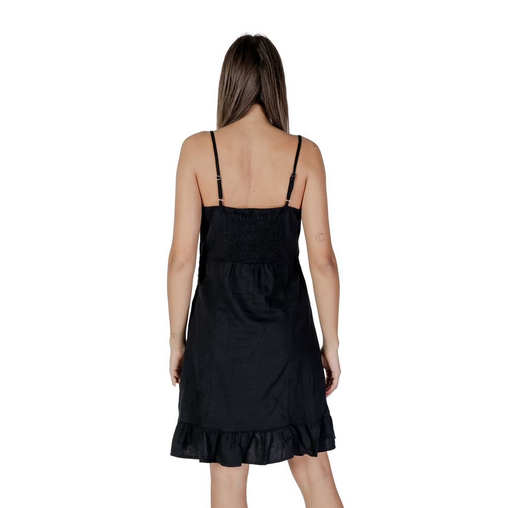 B.Young Black Linen Midi Dress | Regal Royce