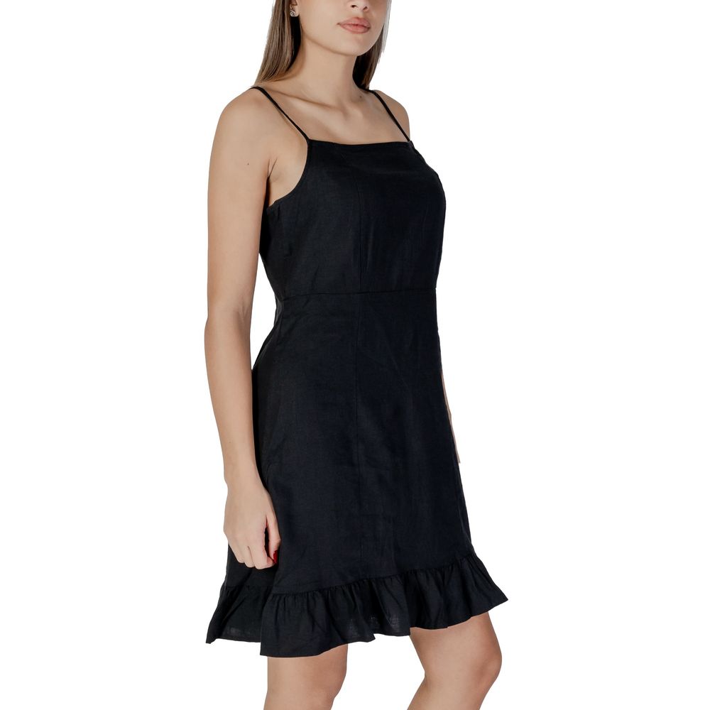 B.Young Black Linen Midi Dress | Regal Royce