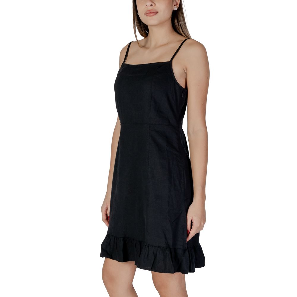B.Young Black Linen Midi Dress | Regal Royce