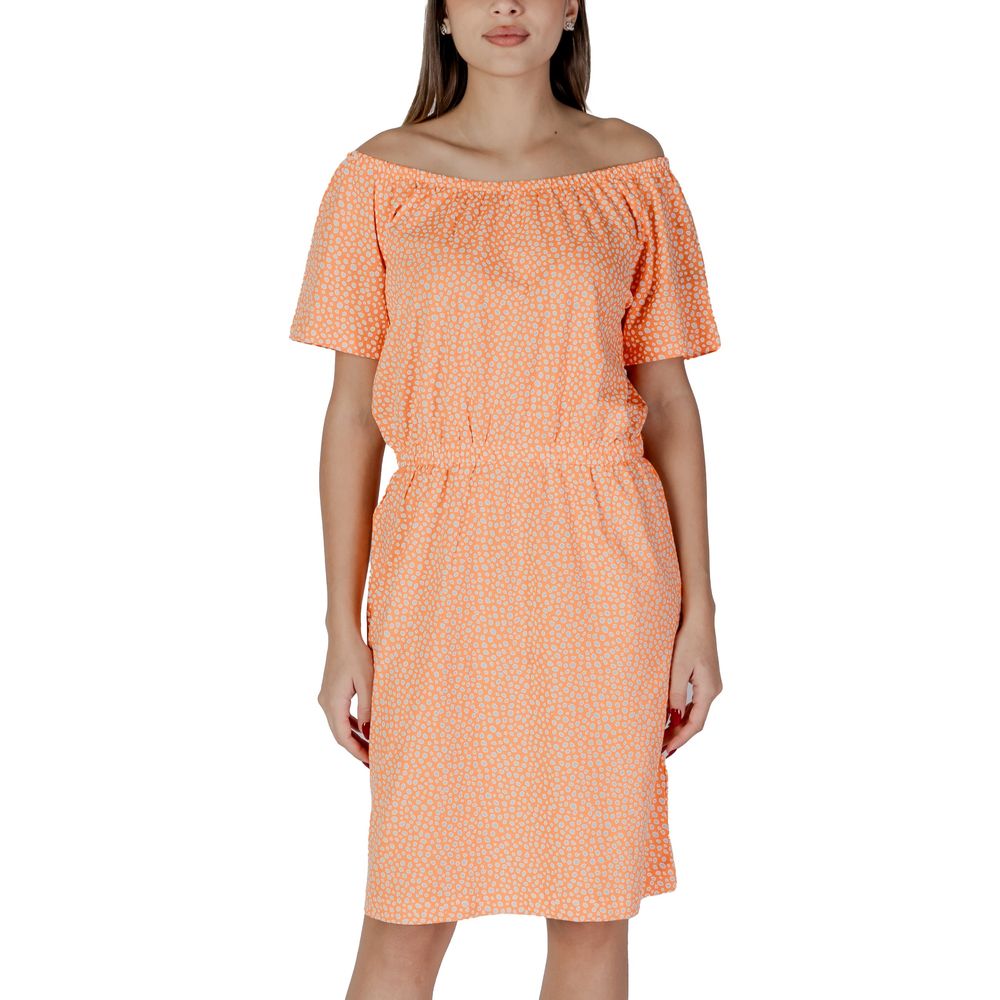 B.Young Orange Cotton Short Dress | Regal Royce