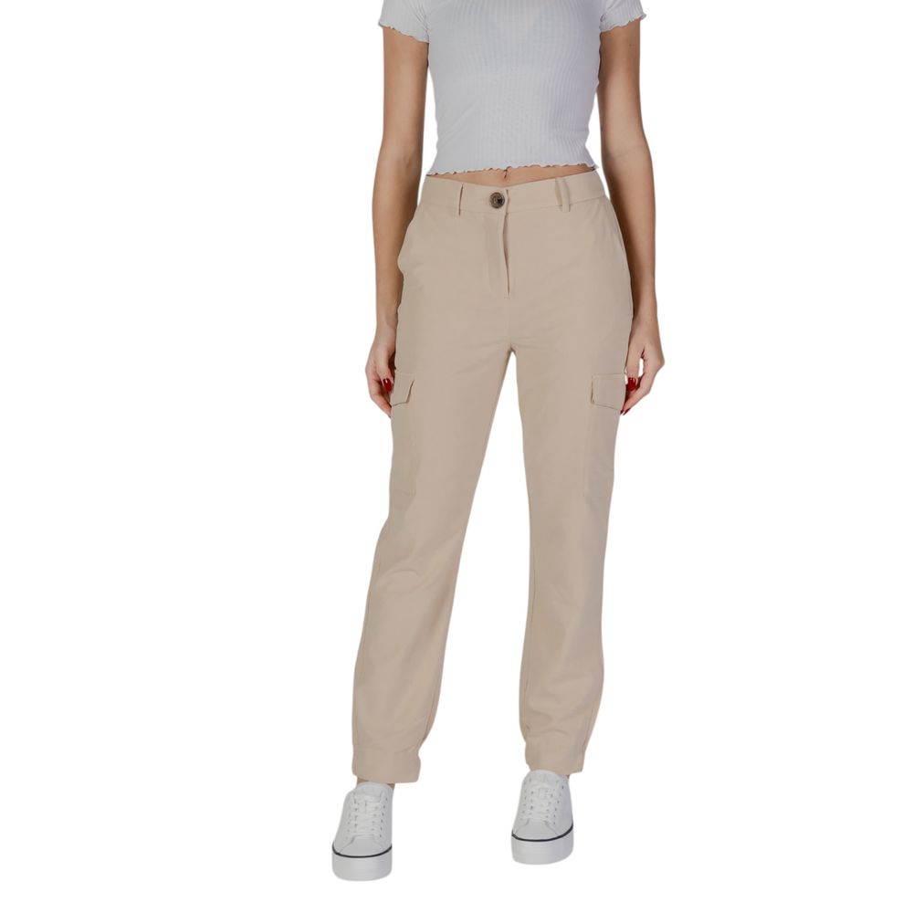 B.Young Beige Polyester Cargo Pants | Regal Royce