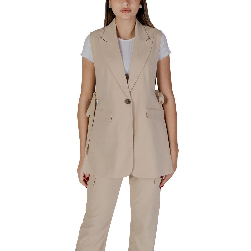 B.Young Beige Polyester Waistcoat | Regal Royce