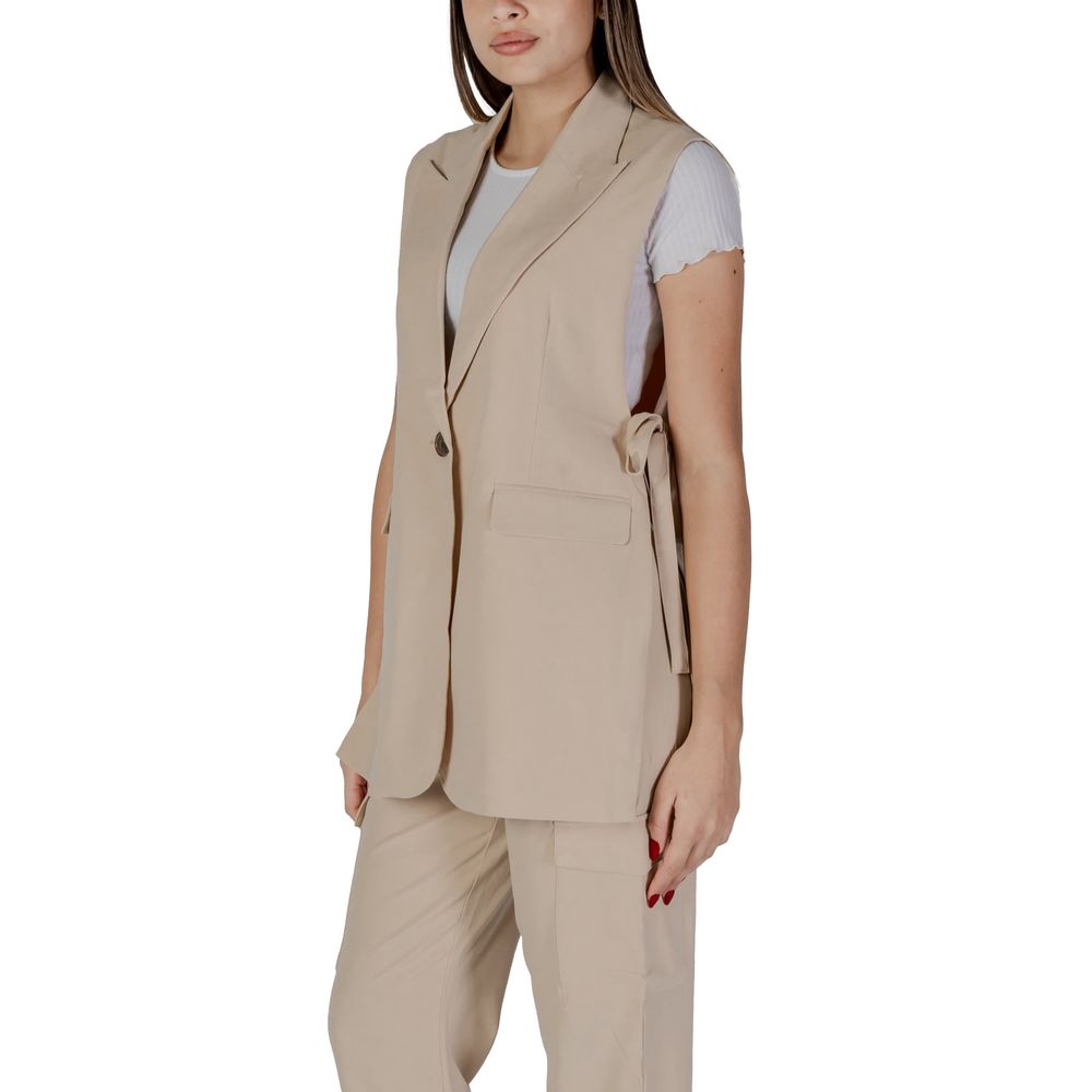 B.Young Beige Polyester Waistcoat | Regal Royce
