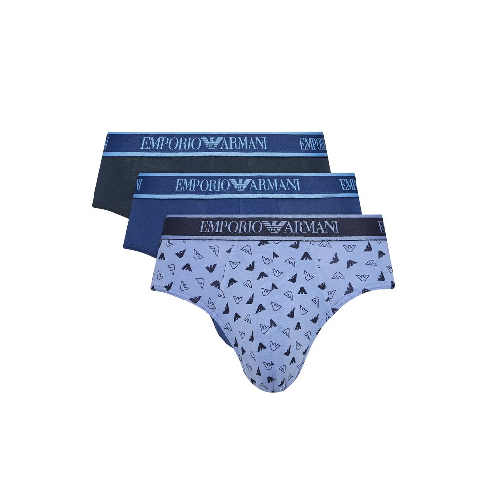 Emporio Armani Underwear Blue Cotton Briefs | Regal Royce