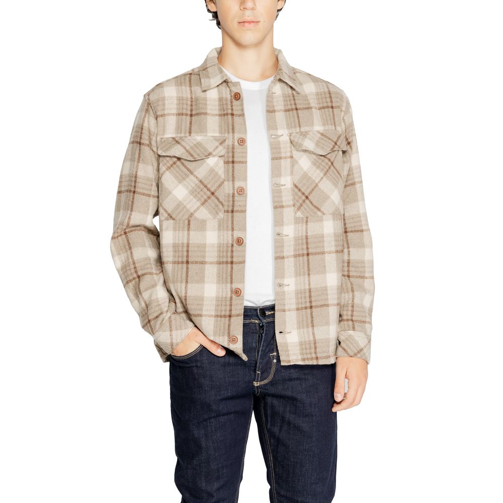 Hamaki-Ho Beige Polyester Pattern Shirt | Regal Royce