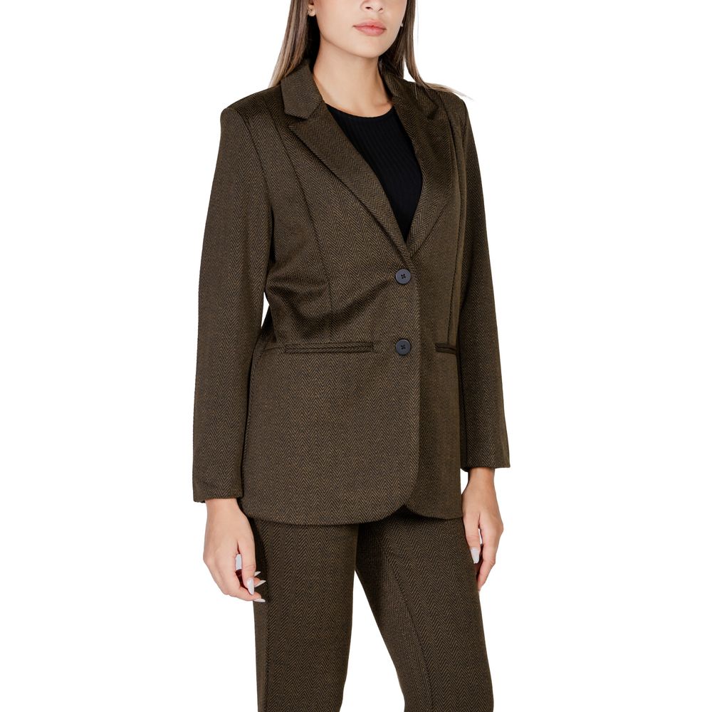 ICHI Green Polyester Blazer | Regal Royce