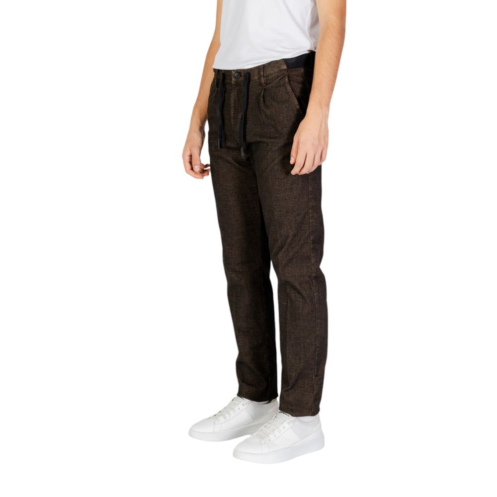 Hamaki-Ho Brown Cotton Casual Pants | Regal Royce