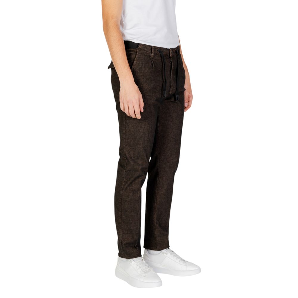 Hamaki-Ho Brown Cotton Casual Pants | Regal Royce