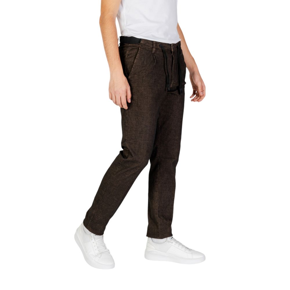 Hamaki-Ho Brown Cotton Casual Pants | Regal Royce