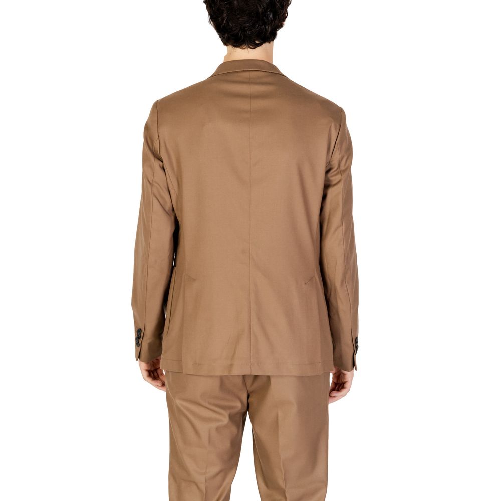 Hamaki-Ho Beige Polyester Blazer | Regal Royce
