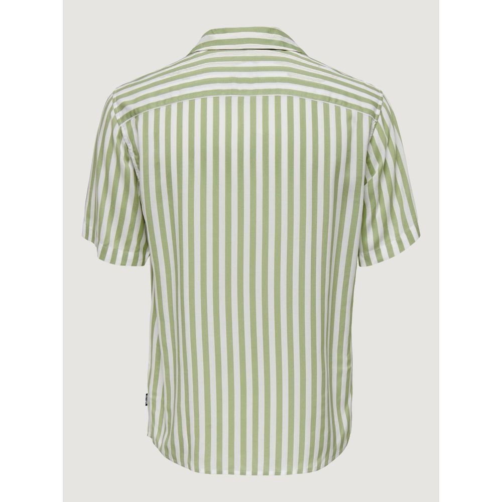 Only & Sons Green Viscose Shortsleeve Shirt | Regal Royce
