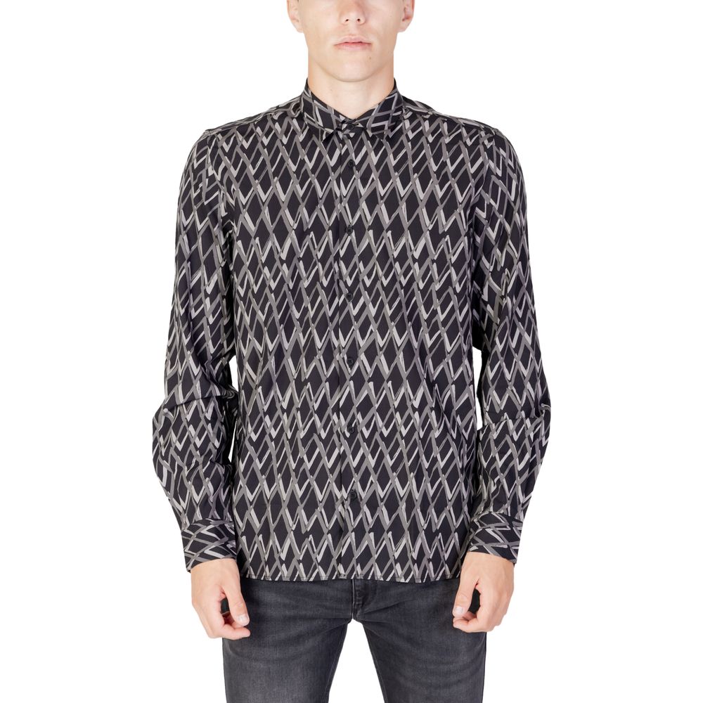 Antony Morato Black Cotton Pattern Shirt | Regal Royce