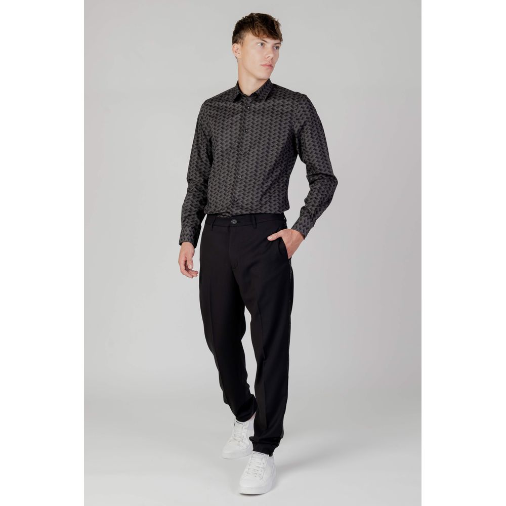 Antony Morato Gray Cotton Pattern Shirt | Regal Royce