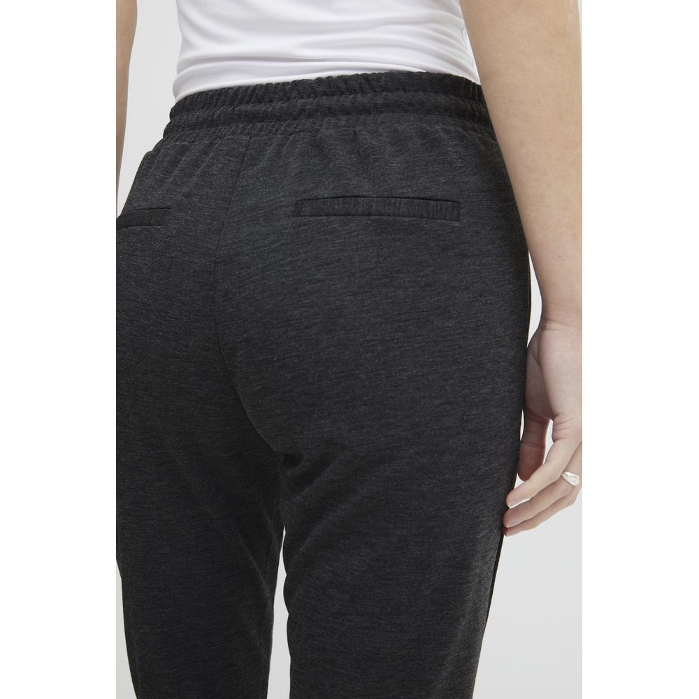 ICHI Gray Polyester Casual Pants | Regal Royce