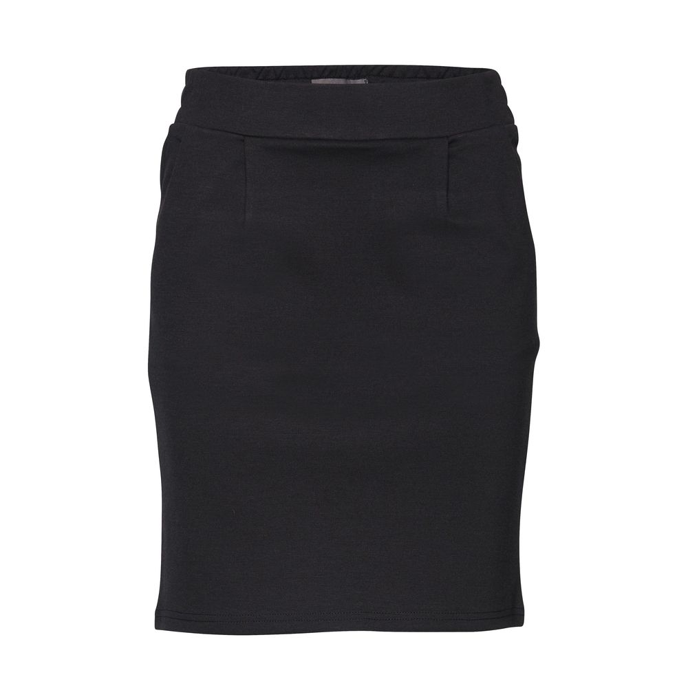 ICHI Black Polyester Mini Skirt | Regal Royce