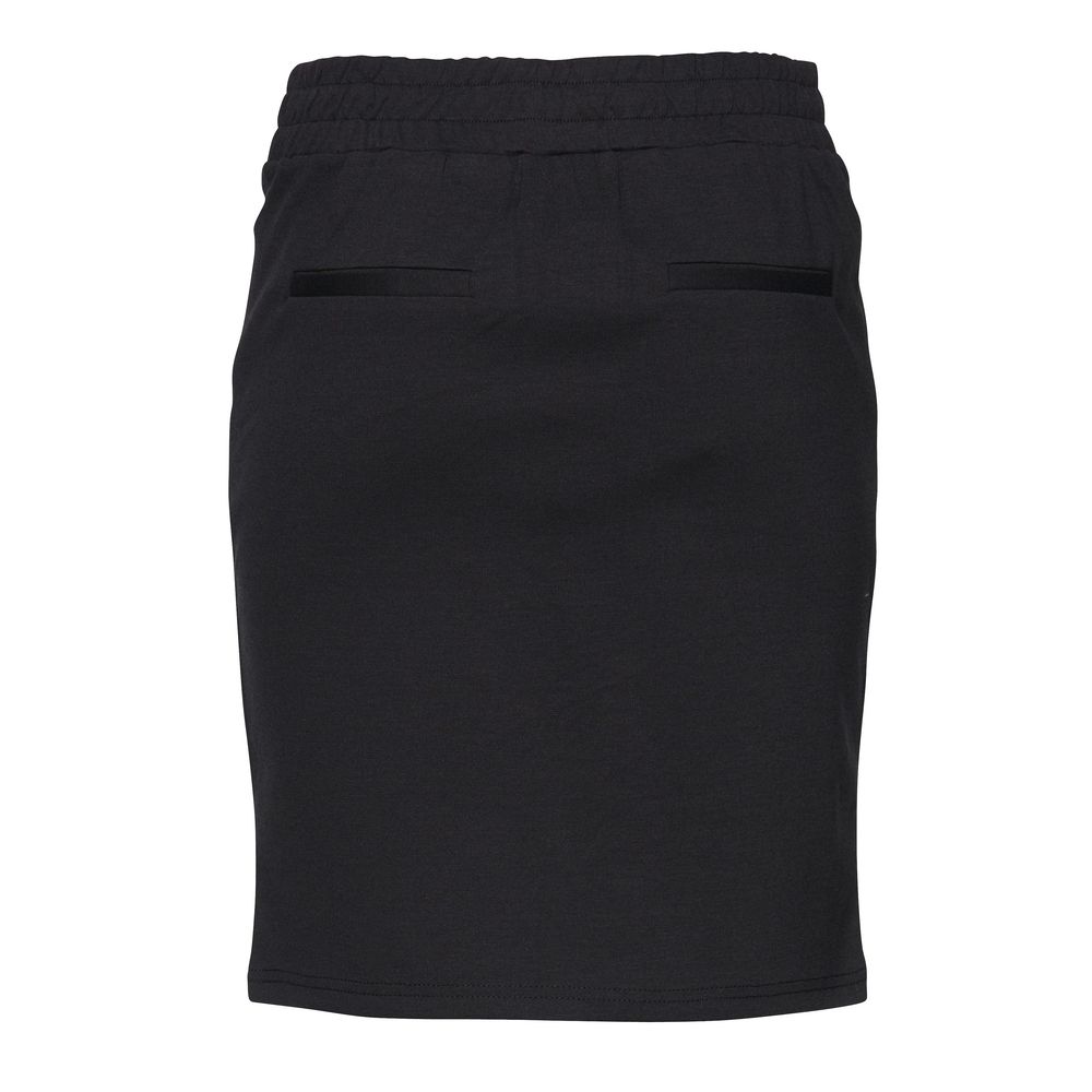 ICHI Black Polyester Mini Skirt | Regal Royce