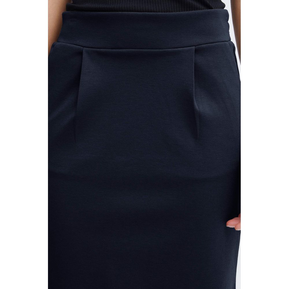 ICHI Blue Polyester Mini Skirt | Regal Royce
