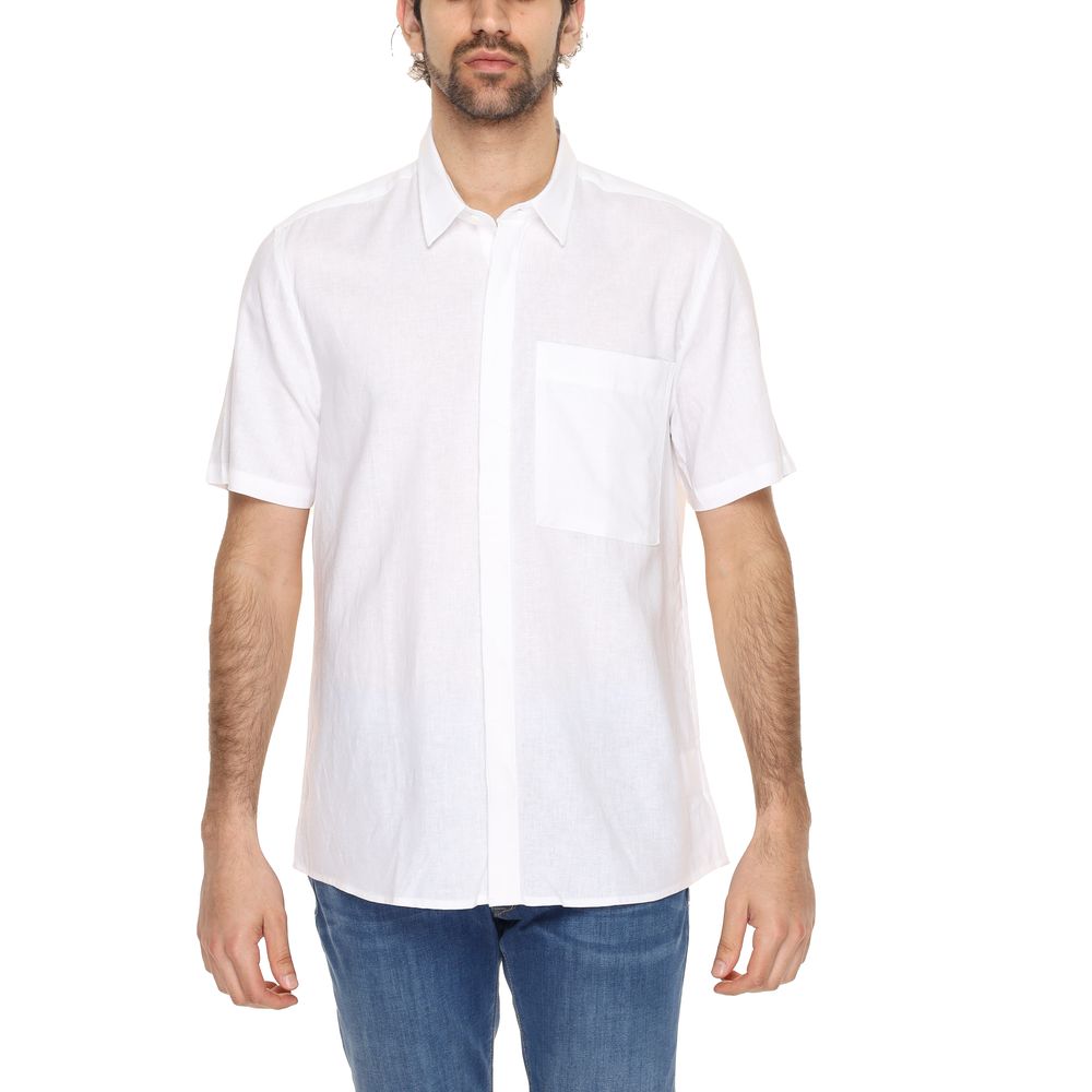 Antony Morato White Linen Shortsleeve Shirt | Regal Royce
